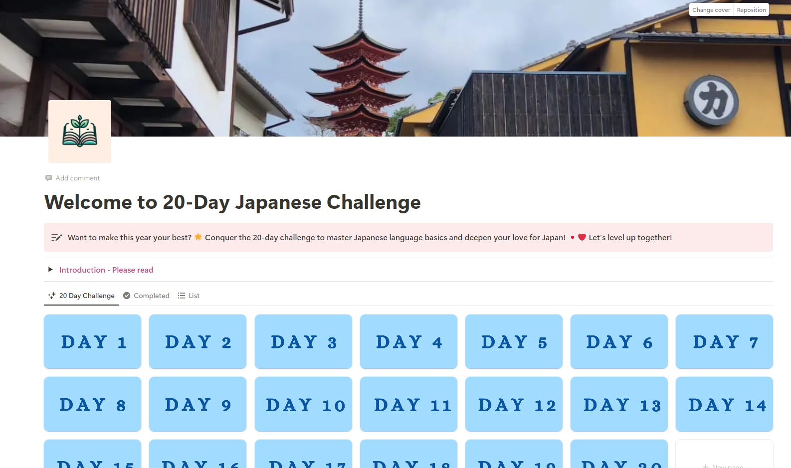 20-Day Japanese Challenge